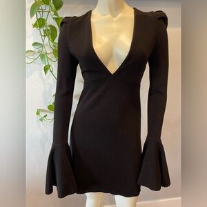 Free people talk about it Black Long- bell Sleeve Dress size XS gothic, witchy